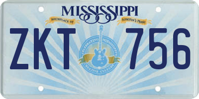MS license plate ZKT756