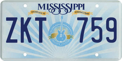 MS license plate ZKT759