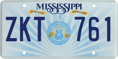 MS license plate ZKT761