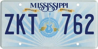 MS license plate ZKT762