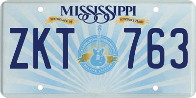 MS license plate ZKT763