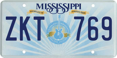 MS license plate ZKT769