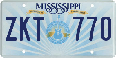 MS license plate ZKT770