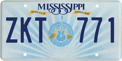 MS license plate ZKT771