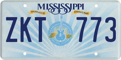MS license plate ZKT773