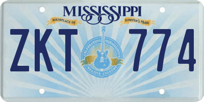 MS license plate ZKT774