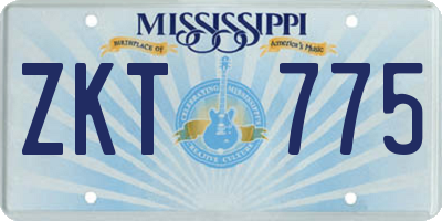 MS license plate ZKT775