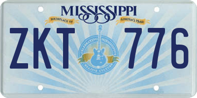 MS license plate ZKT776
