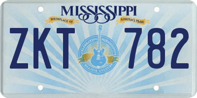MS license plate ZKT782
