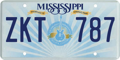 MS license plate ZKT787