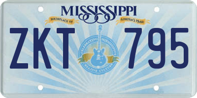 MS license plate ZKT795