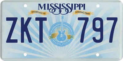MS license plate ZKT797