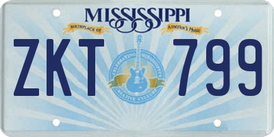 MS license plate ZKT799