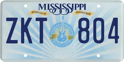 MS license plate ZKT804