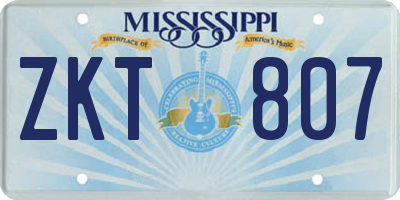 MS license plate ZKT807