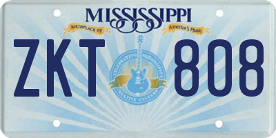 MS license plate ZKT808