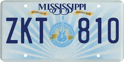 MS license plate ZKT810
