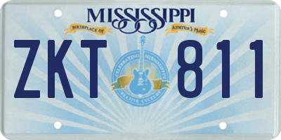 MS license plate ZKT811