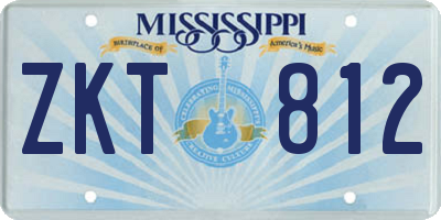 MS license plate ZKT812