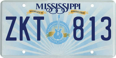 MS license plate ZKT813
