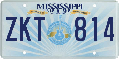 MS license plate ZKT814