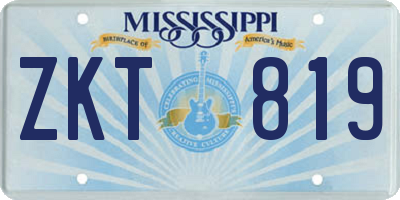 MS license plate ZKT819