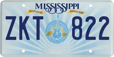 MS license plate ZKT822