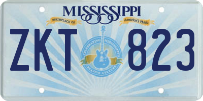 MS license plate ZKT823