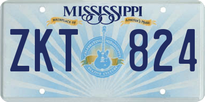 MS license plate ZKT824