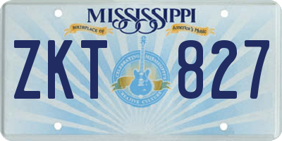 MS license plate ZKT827