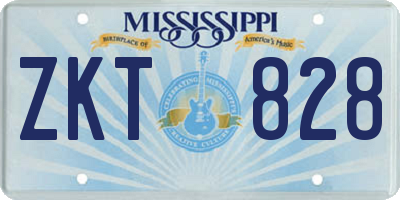 MS license plate ZKT828