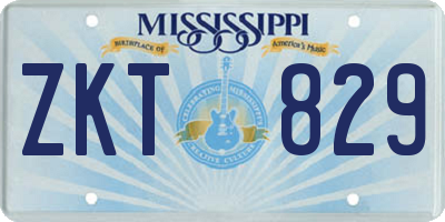 MS license plate ZKT829