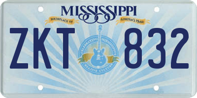 MS license plate ZKT832
