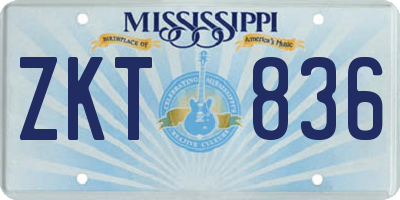 MS license plate ZKT836
