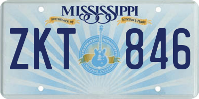 MS license plate ZKT846