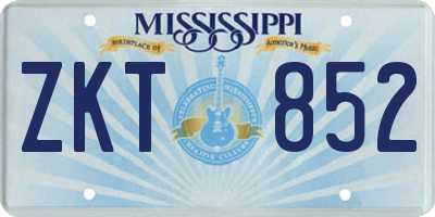 MS license plate ZKT852