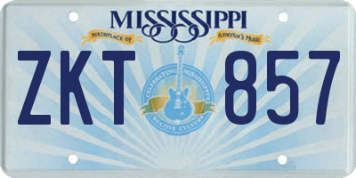 MS license plate ZKT857