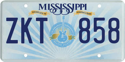 MS license plate ZKT858