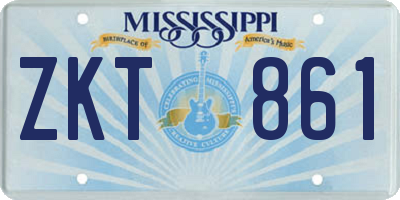 MS license plate ZKT861