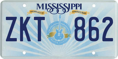 MS license plate ZKT862