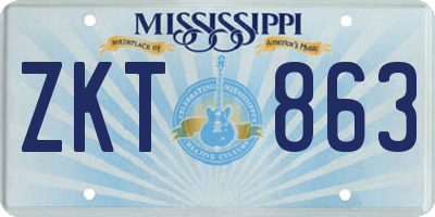 MS license plate ZKT863