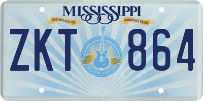 MS license plate ZKT864