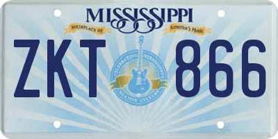 MS license plate ZKT866