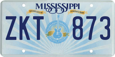 MS license plate ZKT873