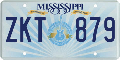 MS license plate ZKT879