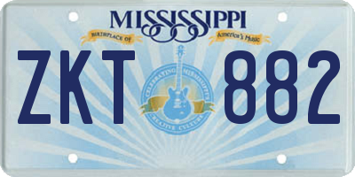 MS license plate ZKT882