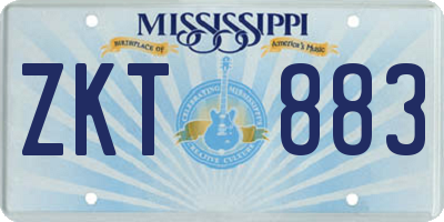 MS license plate ZKT883