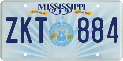 MS license plate ZKT884
