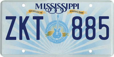 MS license plate ZKT885
