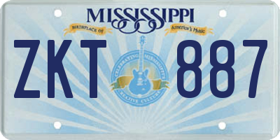 MS license plate ZKT887